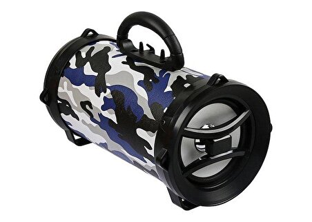 Mikado Md Bt30 Mavi Kamuflaj Desenli Bluetooth Aux+Usb+Sd Kartlı Speaker / Mikado