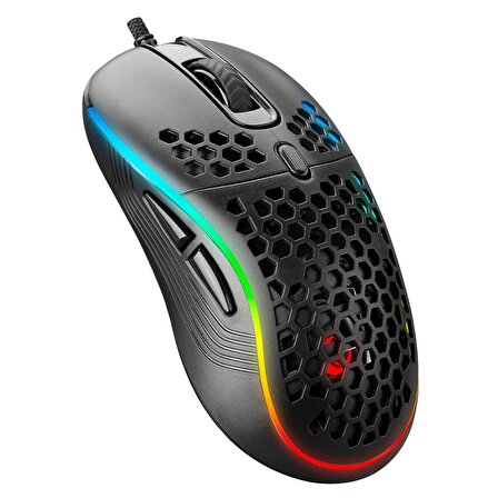Rampage Smx-r85 Gentle 12800 dpi Siyah Rgb Ledli Süper Hafif Makrolu Gaming Oyuncu Mouse