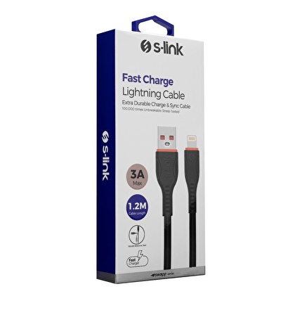 S-Link Hızlı Şarj ve Data Kablosu Iphone Fast Charge (ios) Lightning Swapp