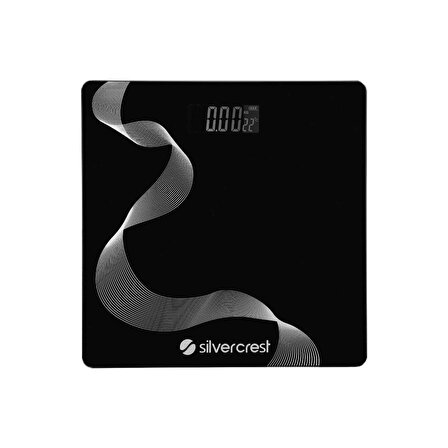 Silver Crest SC-BS100 30x30 Boyutunda Gümüş Çizgili Siyah Baskül