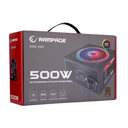 Rampage RGB-500 80 Plus Bronz 500W 12cm Rgb Power