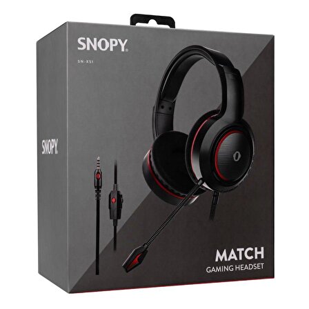 Snopy SN-X51 MATCH Kırmızı-Siyah Gaming Kulaklık