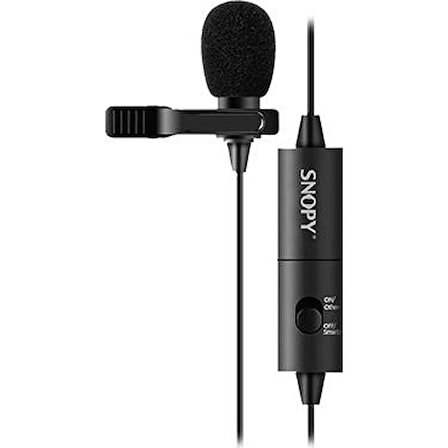 Snopy SN-M30 Siyah Lightning Akıllı Telefon ve Youtuber Yaka Mikrofonu