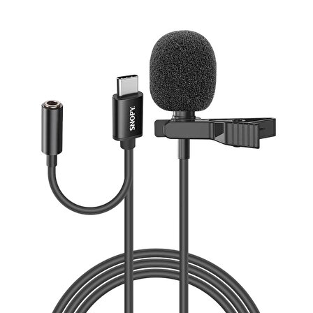 Snopy Sn Mtk45 Siyah Typec Tik Tok Akıllı Telefon Kulaklık Çıkışlı Yaka Mikrofonu