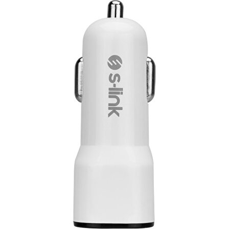 S-Link SL-EC30L iPhone Lightning Kablolu 3.4A 2 USB Beyaz Araç Şarj Cihazı