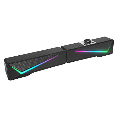 Mikado MD-S157 2.0 10W RGB Ledli Oyuncu Siyah USB SoundBar 2.0 Speaker