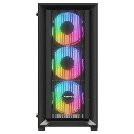 RAMPAGE VOYAGER 750W 80+ BRONZE SİYAH 4*RGB AUTO FAN ATX MIDI TOWER GAMING OYUNCU KASASI 