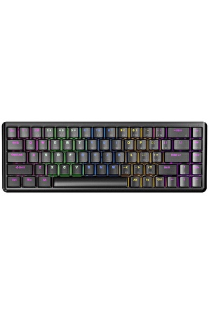 Rampage Rebel Siyah Low Profile Red Switch Us Layout Rainbow Mekanik Gaming Oyuncu Klavye