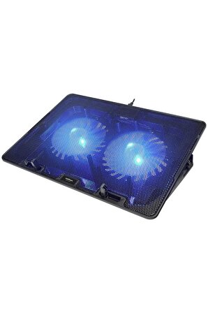 Addison WAFT AD-S1 Waft Mavi Led Işıklı Çift Fanlı Çift Usbli Notebook Soğutucu Stand