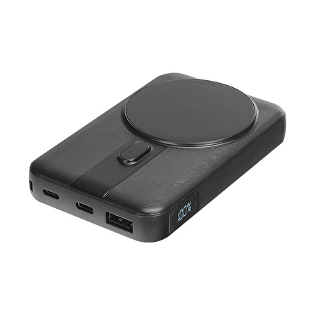 S-Link M110 10.000mAh MagSafe 15W + 22.5W PD Hızlı Şarj LCD Göstergeli PowerBank SİYAH 39432