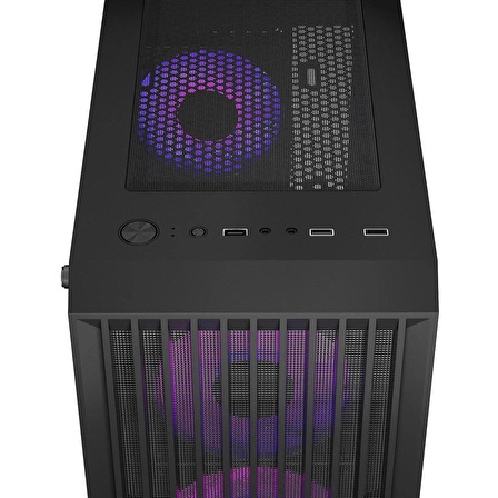 Rampage LYRA Mesh Temperli Camlı Siyah 3* 12cm RGB Fan M-ATX Mid-T Gaming Oyuncu Kasası