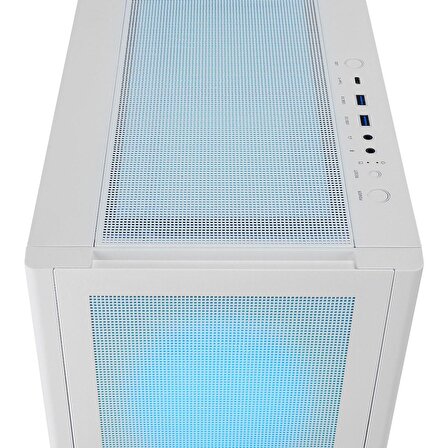 Rampage VANGUARD V2 Beyaz Mesh Easy Temperli Cam Type-C+Usb3.0  4*RGB Fan+Hub E-ATX Big-T Gaming Kasa