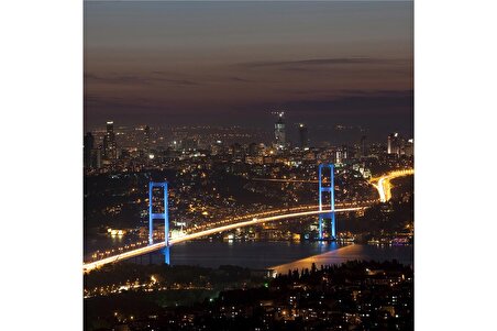 İstanbul Manzaraları Doğal Taş Bardak Altlığı 4'lü set - Natural Stone Coasters