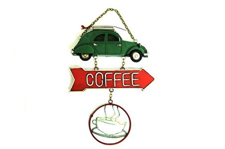 T.Concept Dekoratif Metal Araba Kapı Askısı Coffee