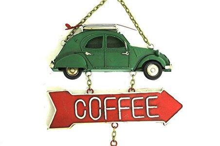 T.Concept Dekoratif Metal Araba Kapı Askısı Coffee