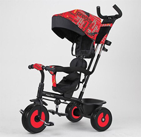 Prego T307 Happy Dino Itmeli Ebeveyn Kontrollü Çocuk Bisikleti Kırmızı