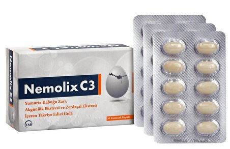 Nemolix C3 Yumurta Kabuğu Zarı 30 Kapsül