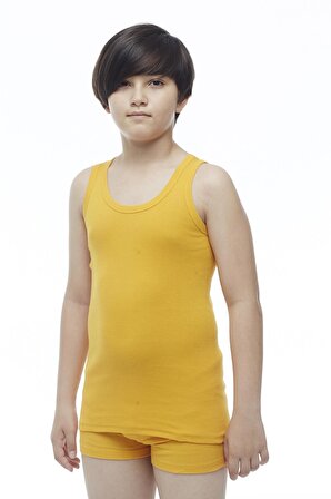 Erkek Çocuk Pamuklu Ribana Klasi̇k Renkli Atlet 6’lı - 201
