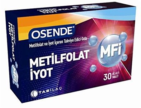 Osende Mfi Metilfolat ve iyot içeren 30 Dil Altı Tableti