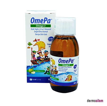 Omepa Omega 3 Elma Aromalı Şurup 150 ML