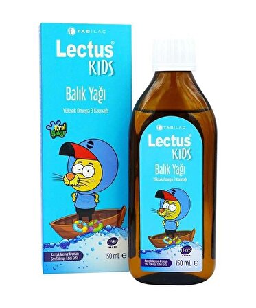 Tab Lectus Kids Kral Şakir Karışık Meyve Aromalı Balık Yağı 150 ML