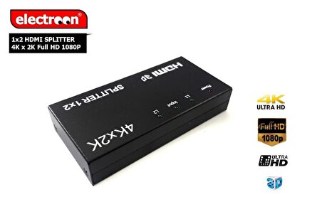 electroon 1x2 HDMI Splitter 4Kx2K Full HD 1080P