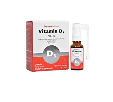 İmuneks Vitamin D3 Sprey 600 IU 20 ml