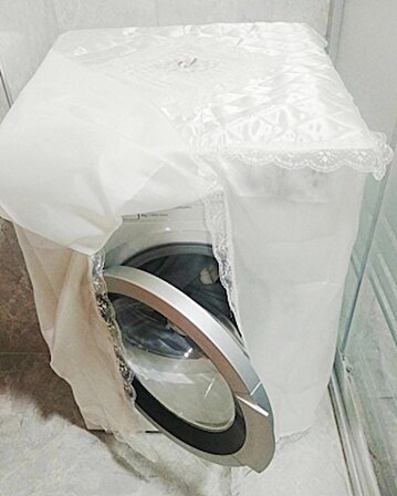 Çamaşır Makinesi Örtüsü Beyaz Ekru Beyaz