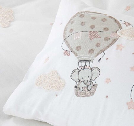 Karaca Home Nakışlı Private Bebek Set %100 Pamuk Rnf Elephant Sky Pembe