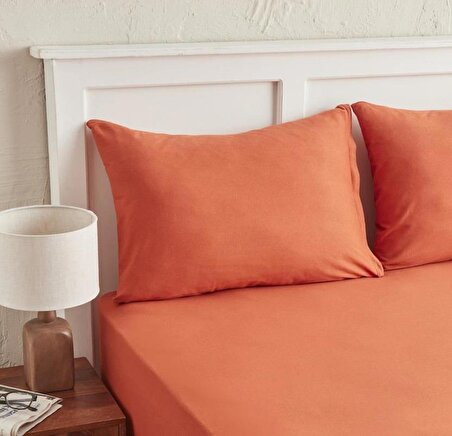 Karaca Home Fitted/Lastikli Çarşaf Tek Kişilik 100*200*30 (PP) Motto Penye Orange