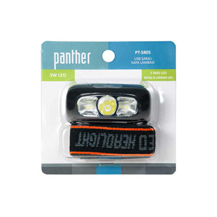 Panther USB Şarjlı LED Kafa Lambası PT-5805