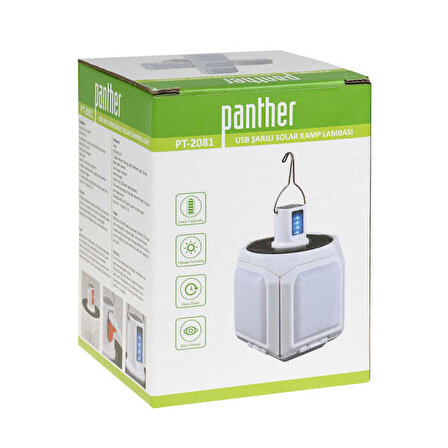 Panther USB Şarjlı Solar Kamp Lambası PT-2081