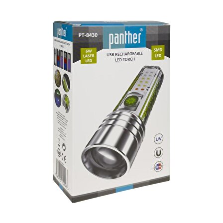 Panther 1000 Lümen USB Şarjlı LED El Feneri PT-8430