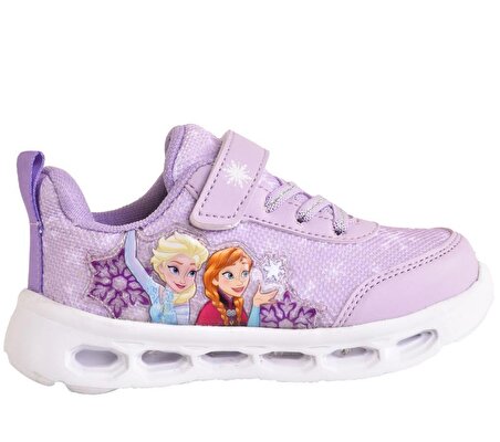 Elsa Anna Kız Çocuk Işıklı Pembe / Lila Spor Ayakkabı 