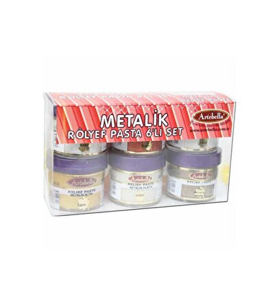 Artebella metalik Rölyef Pasta rpalS0001 50 cc 6'Lı Set-1