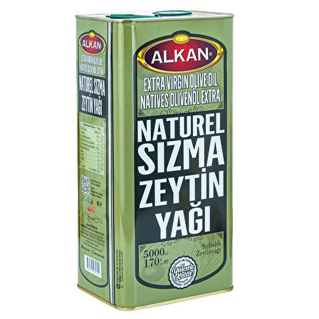 Alkan Zeytin Naturel Sızma Zeytinyağı 5 lt Teneke 