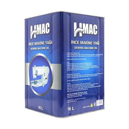 H-Mac İnce Makine Yağı - Dikiş Makinesi Yağı 16 Litre