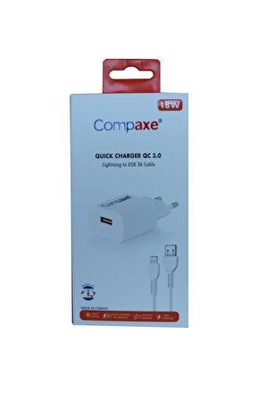ComPaxe CTA-150IU 5V 3a 18W Ev Şarj Kafa + Lightning Şarj Kablosu