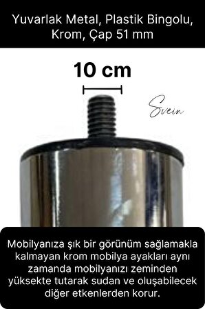 4 Adet 1. Sınıf A Kalite Krom M10 Paslanmaz Baza Koltuk Kanepe Destek Ayağı Mobilya Tv Ünitesi Sehpa