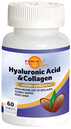 Force Nutrition Hyaluronic Acid Collagen 60 Tablet Hyaluronik Asit Kolajen