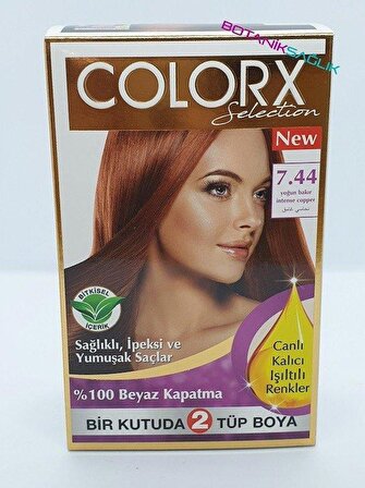 Colorx Saç Boyası İkili Set - 7.44 Yoğun Bakır