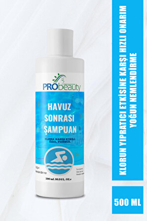 PRObeauty Havuz Sonrası Şampuan -Klora Karşı Etkili Nemlendirici Hyaluronic Şampuan 500ML Yüzücü Nemlendirici Şampuan