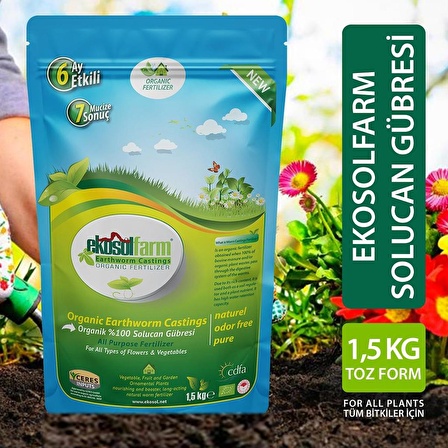 EKOSOLFARM SOLUCAN GÜBRESİ 1,5 KG WORM CASTINGS