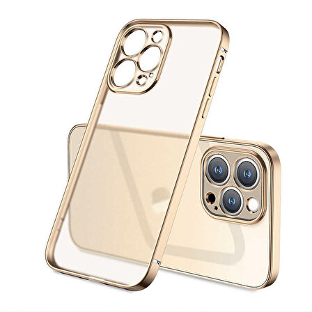iPhone 12 Pro Uyumlu Zore Mat Gbox Kapak-Gold