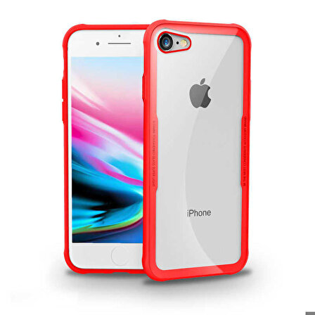 iPhone SE 2022 Uyumlu Zore Craft Arka Kapak-Kırmızı