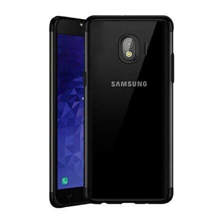 Galaxy J4 2018 ile Uyumlu Glitter Silikon Kılıf Siyah