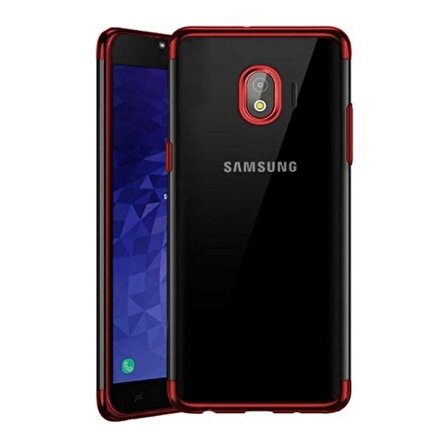 Galaxy J4 2018 ile Uyumlu Glitter Silikon Kılıf Kırmızı