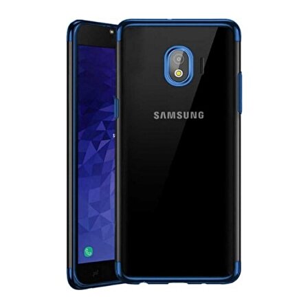 Galaxy J4 2018 ile Uyumlu Glitter Silikon Kılıf Mavi