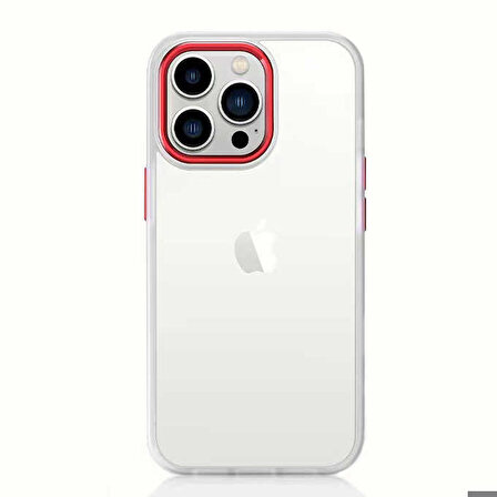 iPhone 12 Pro Max Uyumlu Zore Krom Kapak-Kırmızı