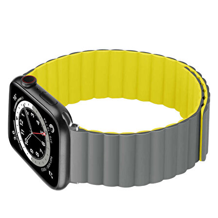 ​​​Apple Watch Ultra 49mm Uyumlu KRD-52 Çift Renk Dizayn Mıknatıslı Kordon